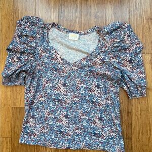 Nation LTD Multicolor Floral Puff Sleeve Blouse